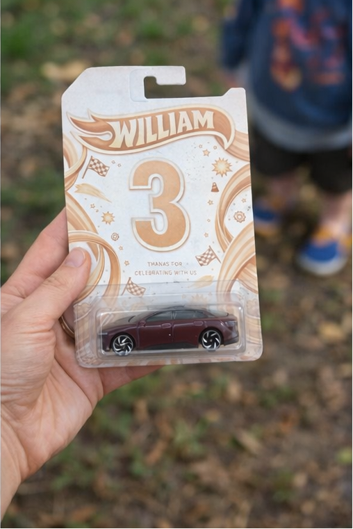 Personalised Toy Car Party Favour – Custom Name & Age Birthday Gift