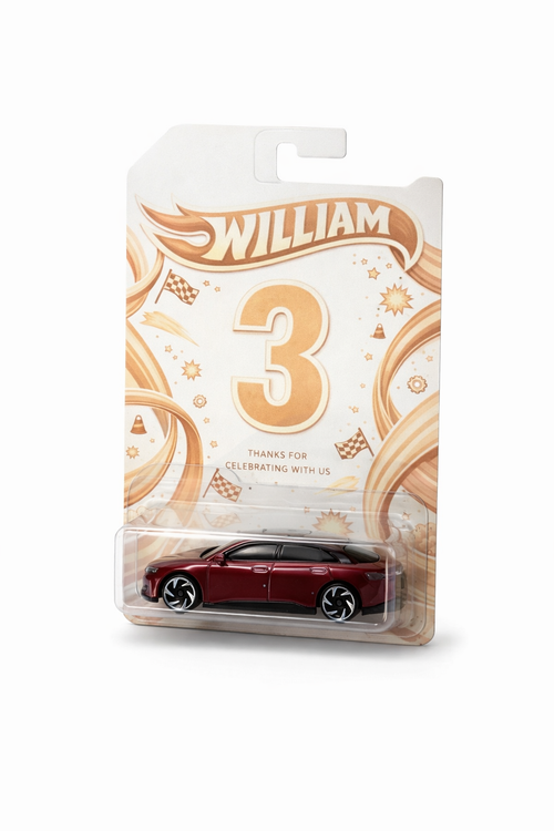 Personalised Toy Car Party Favour – Custom Name & Age Birthday Gift